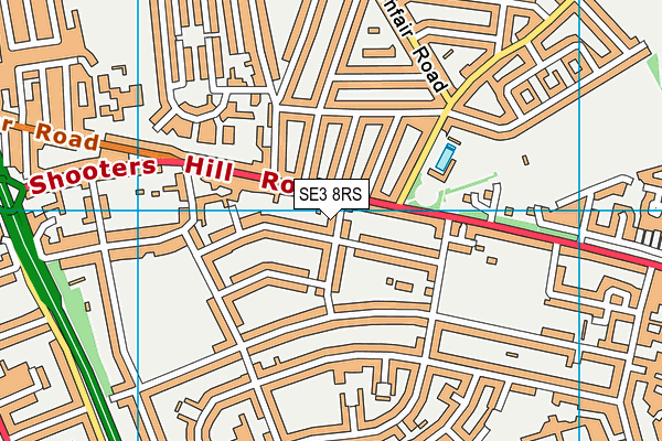 SE3 8RS map - OS VectorMap District (Ordnance Survey)