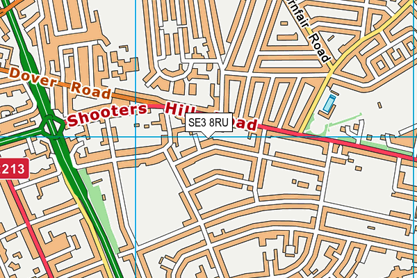 SE3 8RU map - OS VectorMap District (Ordnance Survey)