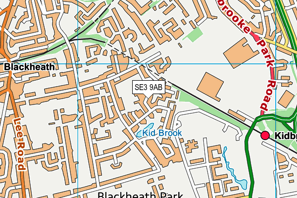 SE3 9AB map - OS VectorMap District (Ordnance Survey)