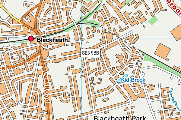 SE3 9BB map - OS VectorMap District (Ordnance Survey)