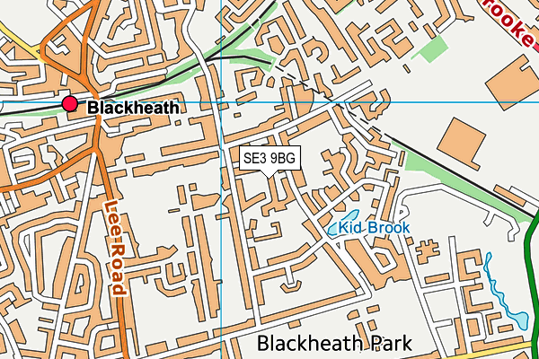 SE3 9BG map - OS VectorMap District (Ordnance Survey)