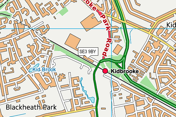 SE3 9BY map - OS VectorMap District (Ordnance Survey)