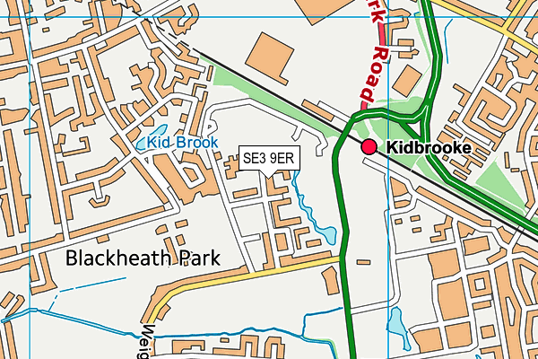 SE3 9ER map - OS VectorMap District (Ordnance Survey)