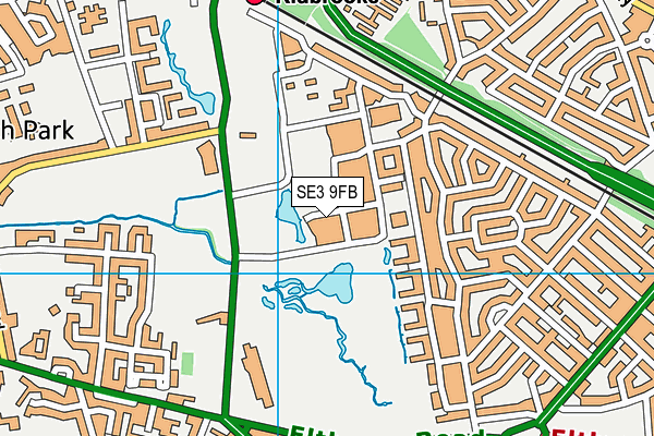 SE3 9FB map - OS VectorMap District (Ordnance Survey)