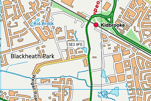 SE3 9FE map - OS VectorMap District (Ordnance Survey)