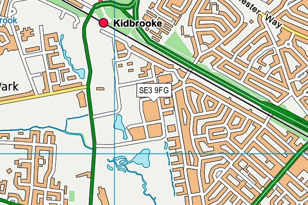 SE3 9FG map - OS VectorMap District (Ordnance Survey)