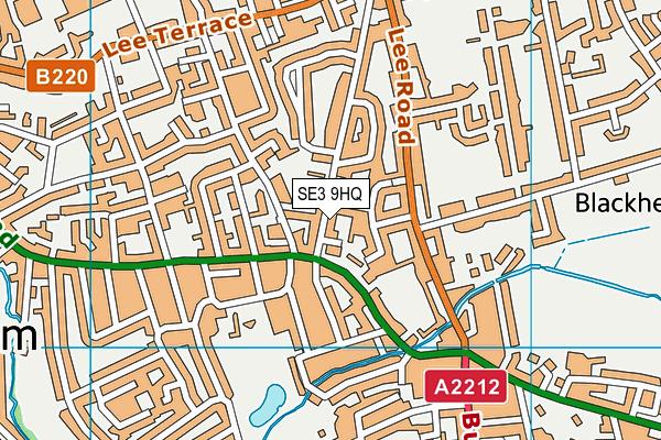 SE3 9HQ map - OS VectorMap District (Ordnance Survey)