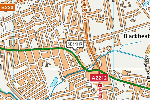 SE3 9HR map - OS VectorMap District (Ordnance Survey)