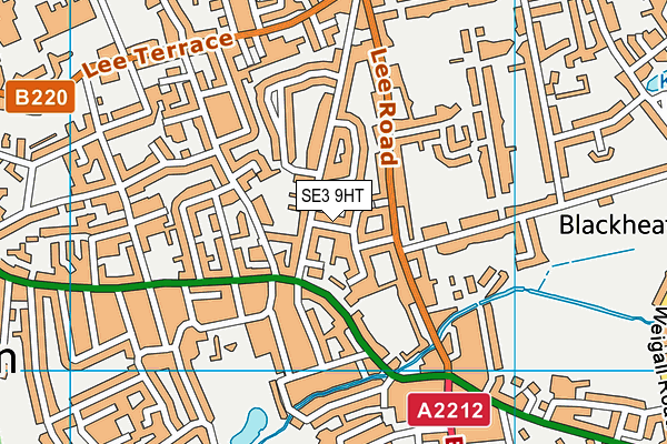 SE3 9HT map - OS VectorMap District (Ordnance Survey)