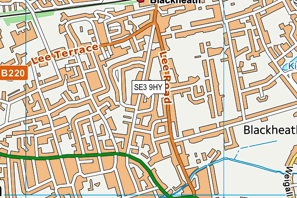 SE3 9HY map - OS VectorMap District (Ordnance Survey)