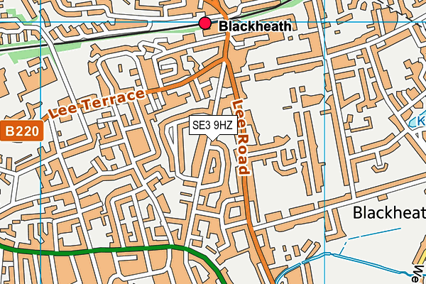SE3 9HZ map - OS VectorMap District (Ordnance Survey)
