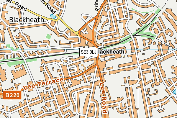 SE3 9LJ map - OS VectorMap District (Ordnance Survey)