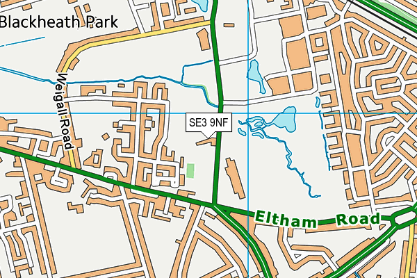 SE3 9NF map - OS VectorMap District (Ordnance Survey)