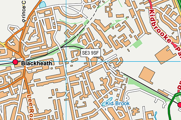 SE3 9SF map - OS VectorMap District (Ordnance Survey)