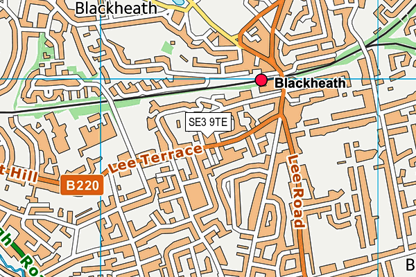 SE3 9TE map - OS VectorMap District (Ordnance Survey)