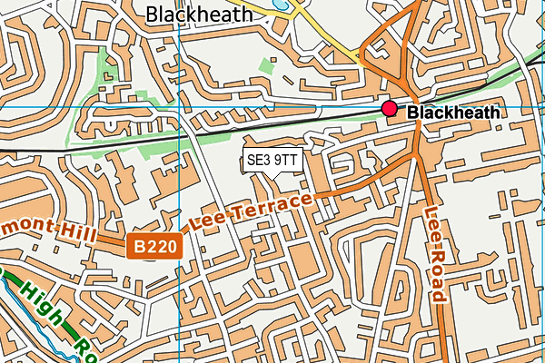 SE3 9TT map - OS VectorMap District (Ordnance Survey)