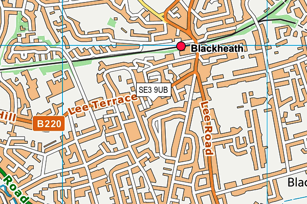 SE3 9UB map - OS VectorMap District (Ordnance Survey)
