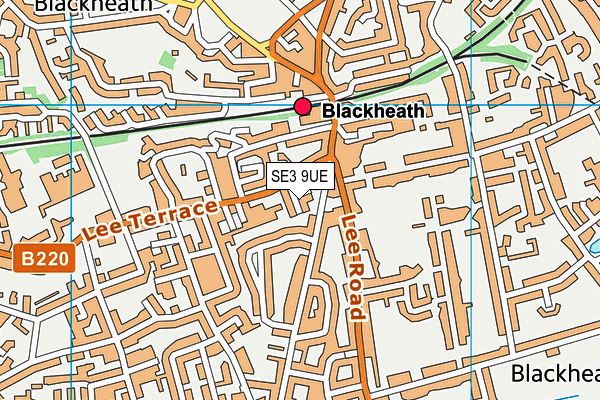 SE3 9UE map - OS VectorMap District (Ordnance Survey)