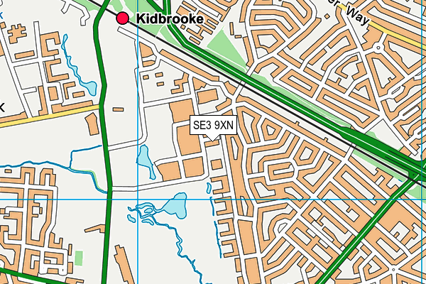 SE3 9XN map - OS VectorMap District (Ordnance Survey)