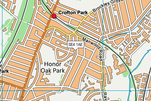 SE4 1AE map - OS VectorMap District (Ordnance Survey)