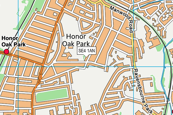 SE4 1AN map - OS VectorMap District (Ordnance Survey)