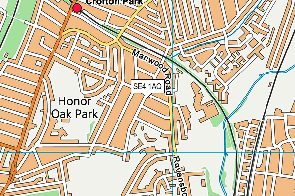 SE4 1AQ map - OS VectorMap District (Ordnance Survey)