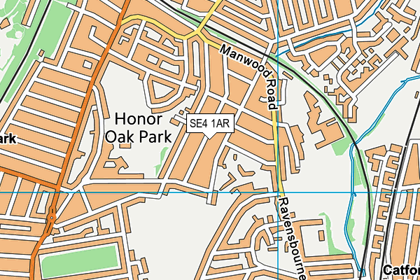 SE4 1AR map - OS VectorMap District (Ordnance Survey)