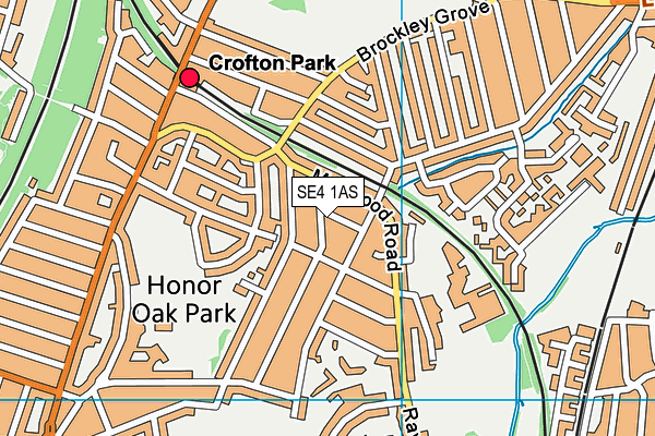 SE4 1AS map - OS VectorMap District (Ordnance Survey)