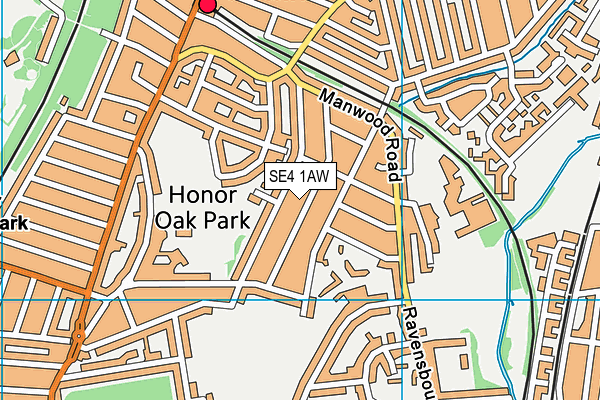SE4 1AW map - OS VectorMap District (Ordnance Survey)