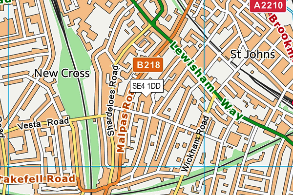 SE4 1DD map - OS VectorMap District (Ordnance Survey)