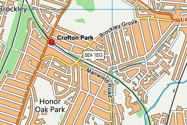 SE4 1EG map - OS VectorMap District (Ordnance Survey)