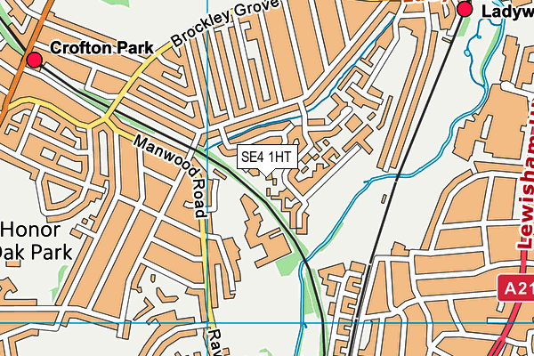 SE4 1HT map - OS VectorMap District (Ordnance Survey)