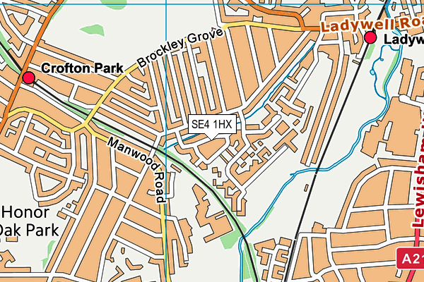 SE4 1HX map - OS VectorMap District (Ordnance Survey)