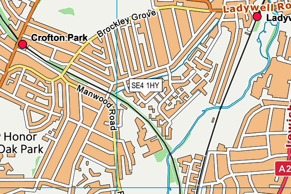 SE4 1HY map - OS VectorMap District (Ordnance Survey)