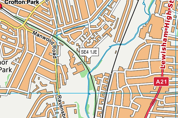 SE4 1JE map - OS VectorMap District (Ordnance Survey)