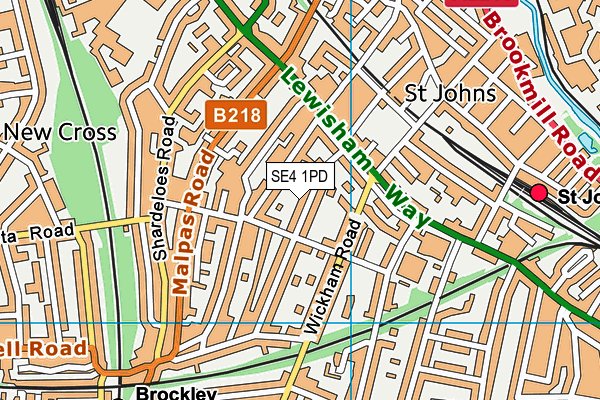 SE4 1PD map - OS VectorMap District (Ordnance Survey)