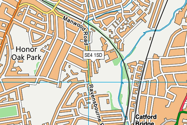 SE4 1SD map - OS VectorMap District (Ordnance Survey)