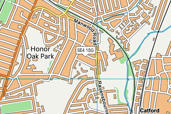 SE4 1SG map - OS VectorMap District (Ordnance Survey)