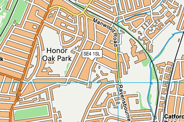 SE4 1SL map - OS VectorMap District (Ordnance Survey)