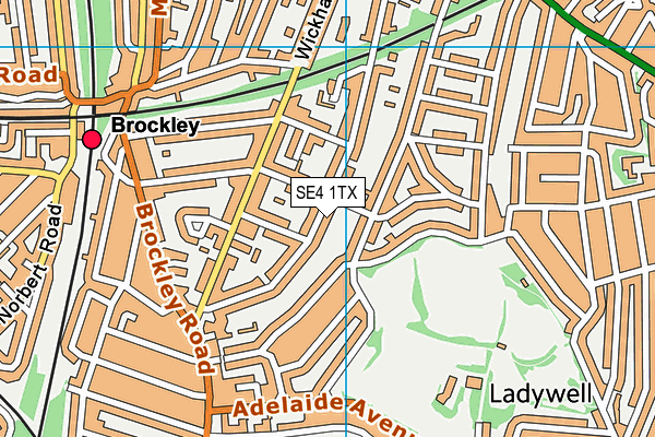 SE4 1TX map - OS VectorMap District (Ordnance Survey)