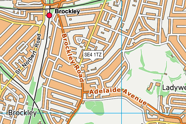 SE4 1TZ map - OS VectorMap District (Ordnance Survey)