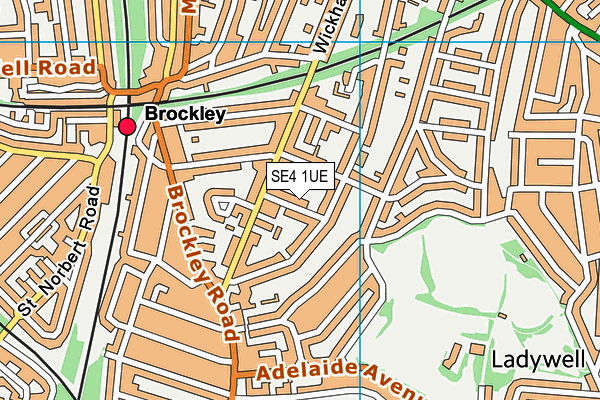 SE4 1UE map - OS VectorMap District (Ordnance Survey)