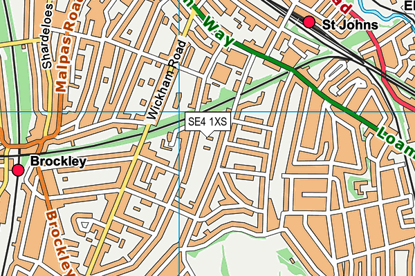 SE4 1XS map - OS VectorMap District (Ordnance Survey)