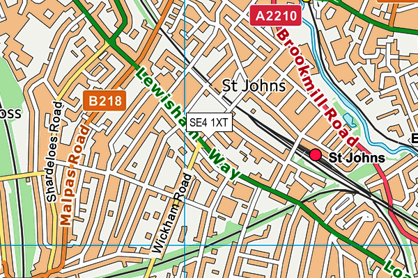 SE4 1XT map - OS VectorMap District (Ordnance Survey)