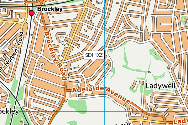 SE4 1XZ map - OS VectorMap District (Ordnance Survey)