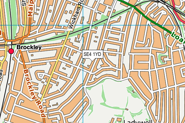 SE4 1YD map - OS VectorMap District (Ordnance Survey)