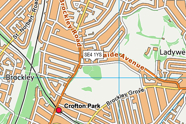 SE4 1YS map - OS VectorMap District (Ordnance Survey)