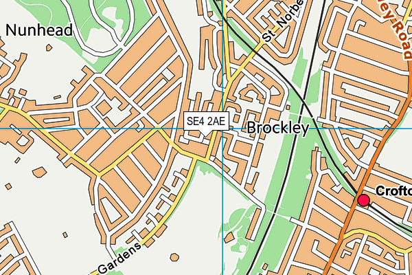 SE4 2AE map - OS VectorMap District (Ordnance Survey)