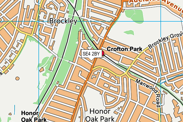 SE4 2BY map - OS VectorMap District (Ordnance Survey)