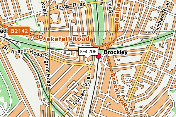 SE4 2DF map - OS VectorMap District (Ordnance Survey)